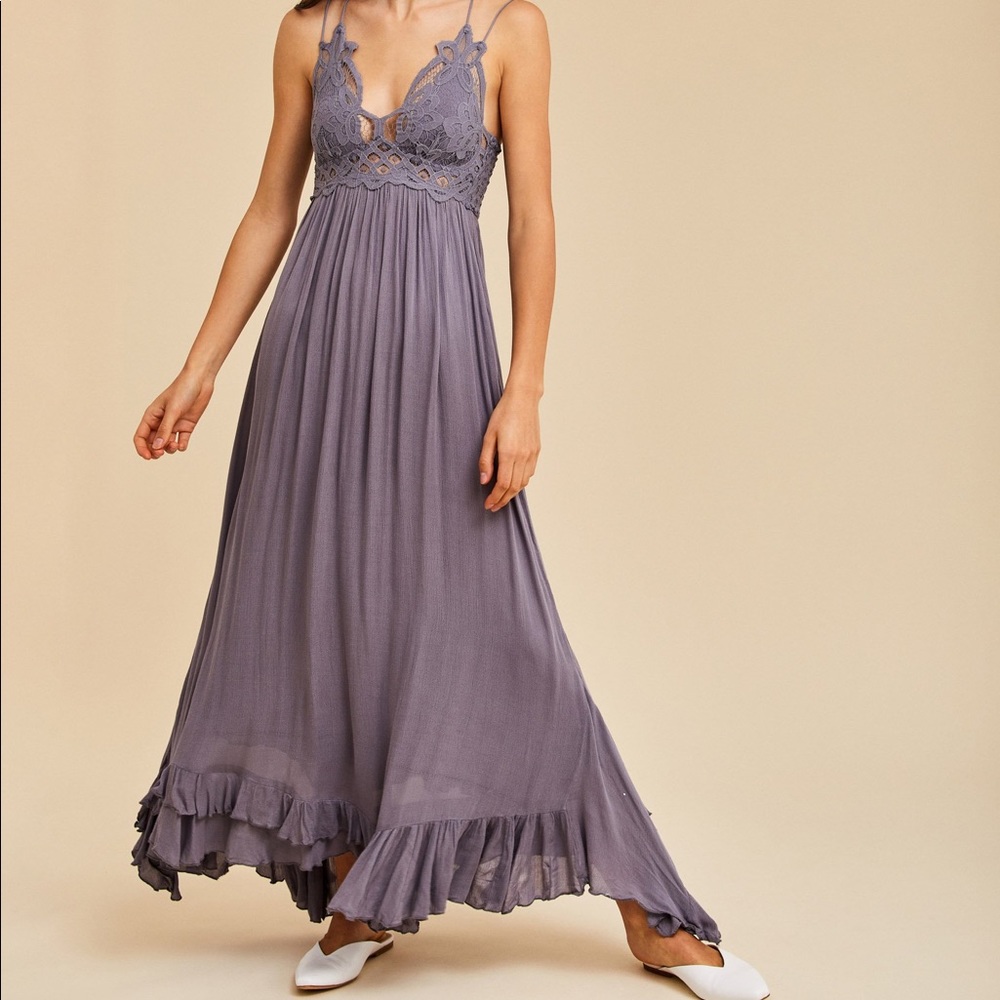 Free People Adella Maxi Slip Slate